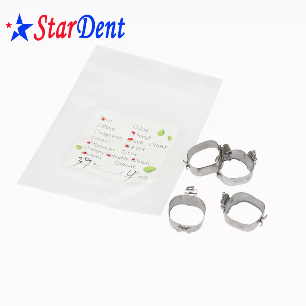 Dental Instrument Orthodontic Molar Band with Bondable Mbt Buccal Tube 0.022